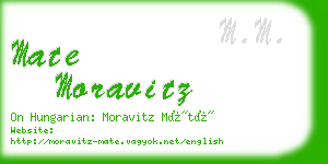 mate moravitz business card